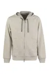 Brunello Cucinelli Luxury Cotton-cashmere Blend Zip Hoodie In Grey