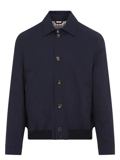 BRUNELLO CUCINELLI MEN'S COTTON BOMBER JACKET