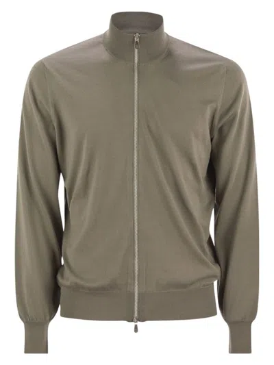 BRUNELLO CUCINELLI MEN'S COTTON CARDIGAN WITH ZIP
