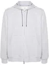 Brunello Cucinelli Double French Terry Zip-up Hooded Sweatshirt In Multicolor