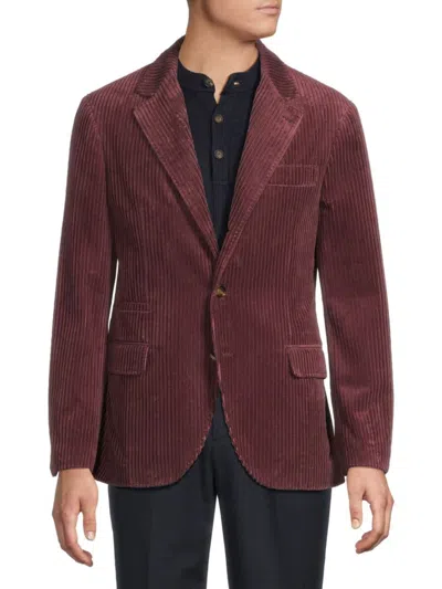 Brunello Cucinelli Men's Cotton-cashmere Corduroy Modern-fit Sport Coat In Burgundy