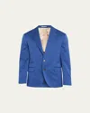 Brunello Cucinelli Subtle Plaid Navy Blazer Jacket In Blue