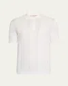 Brunello Cucinelli Men's Cotton Chevron Stripe Short-sleeve Polo Sweater In Panama White