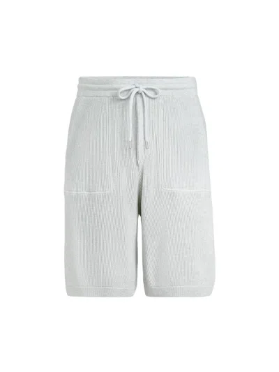 Brunello Cucinelli Men's Cotton English Rib Knit Bermuda Shorts In Gray