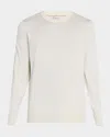 Brunello Cucinelli Men's Cotton Fine Gauge Crewneck Sweater In Neutral