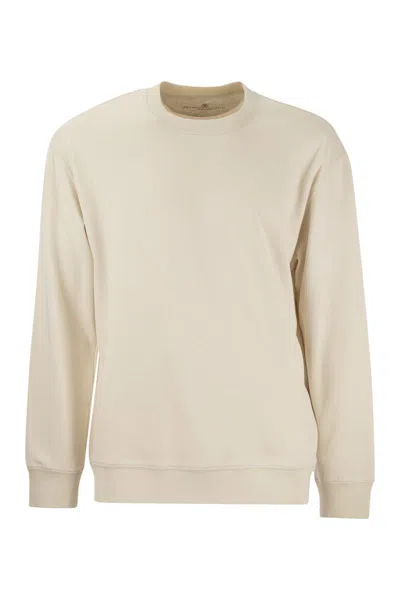 Brunello Cucinelli Men's Cotton Fleece Sweatshirt For Leisure And Travel In Beige