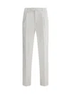 Brunello Cucinelli Men Cotton Gabardine Pants In White