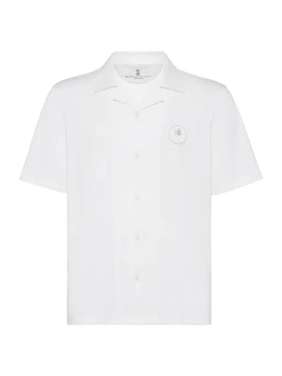 Brunello Cucinelli Cotton Short-sleeve Shirt In White