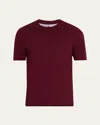 Brunello Cucinelli Men's Cotton Jersey Crewneck T-shirt In Burgundy