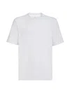 Brunello Cucinelli Men Slim Fit Crew-neck T-shirt In Lightweight Cotton Jersey In White