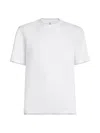 Brunello Cucinelli Men Slim Fit Crew-neck T-shirt In Lightweight Cotton Jersey In White