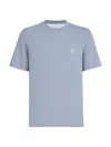 Brunello Cucinelli Crew-neck Logo-detail T-shirt In Animal Print