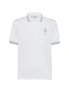 BRUNELLO CUCINELLI MEN'S COTTON JERSEY POLO T-SHIRT WITH STRIPED COLLAR