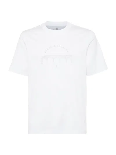 Brunello Cucinelli Men's Cotton Jersey T-shirt In White