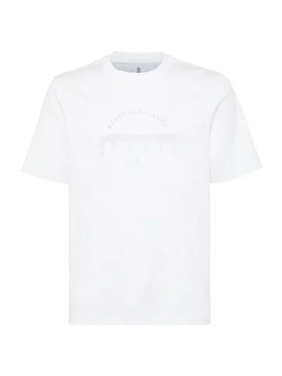 Brunello Cucinelli Eternal Balance Printed T-shirt In White