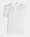 Brunello Cucinelli Men's Cotton Knit Polo Shirt In White