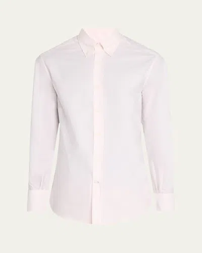 Brunello Cucinelli Men's Cotton Micro-stripe Sport Shirt In White Am