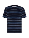 Brunello Cucinelli Men's Cotton Multi Stripe Jersey Crew Neck T-shirt In Black