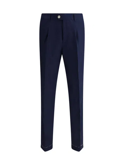 Brunello Cucinelli Men Cotton Pants In Blue