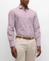Brunello Cucinelli Man Shirt Burgundy Size M Cotton In White/red
