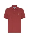 Brunello Cucinelli Logo-embroidered Cotton Polo Shirt In Coral