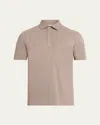 Brunello Cucinelli Men's Cotton Pique Polo Shirt In Neutral