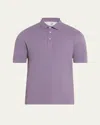 Brunello Cucinelli Men's Cotton Pique Polo Shirt In Purple
