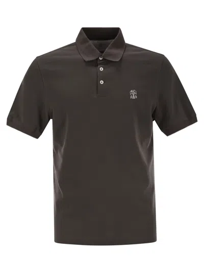 BRUNELLO CUCINELLI BRUNELLO CUCINELLI MEN COTTON POLO SHIRT WITH PRINTED LOGO