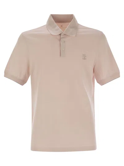 BRUNELLO CUCINELLI BRUNELLO CUCINELLI MEN COTTON POLO SHIRT WITH PRINTED LOGO