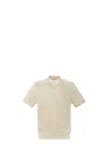 Brunello Cucinelli Men Cotton Polo Style Sweater In Neutral