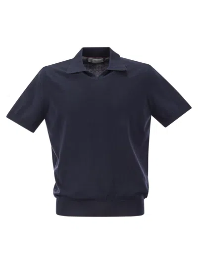 Brunello Cucinelli Men's Cotton Polo Style Sweater In Grey
