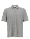 Brunello Cucinelli Silk Polo Sweater With Two-tone Double Layer Detail In Gray