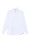 Brunello Cucinelli Cotton Shirt With Button-down Collar And Curved Hem In White
