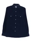 Brunello Cucinelli Men Easy Fit Western Shirt In Corduroy In Blue
