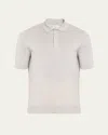 Brunello Cucinelli Men's Cotton-silk Polo Shirt In Lt Grey
