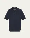 Brunello Cucinelli Men's Cotton-silk Polo Shirt In Navy