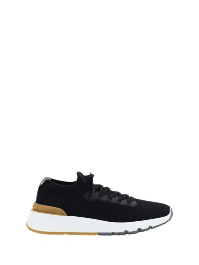 Brunello Cucinelli Men Cotton Sneakers In Black