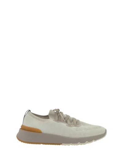 Brunello Cucinelli Men Cotton Sneakers In White
