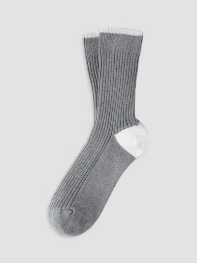 Brunello Cucinelli Men's Cotton Socks In Grey