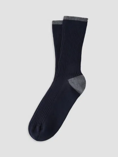 Brunello Cucinelli Men's Cotton Socks In Navy Blue