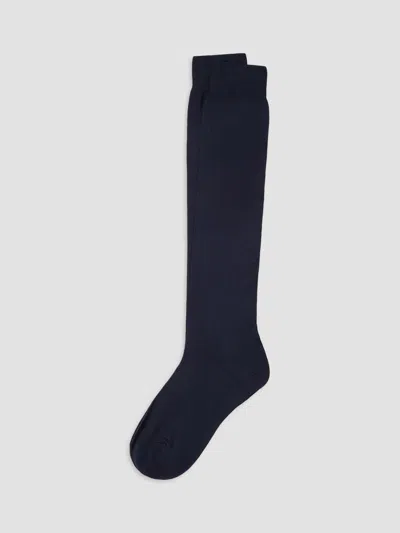 Brunello Cucinelli Men's Cotton Socks In Navy Blue