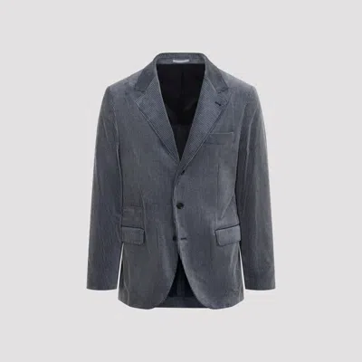 Brunello Cucinelli Men's Cotton Suit-style Jacket Blazer In Blue