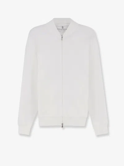 Brunello Cucinelli Men Cotton Sweatshirt In White