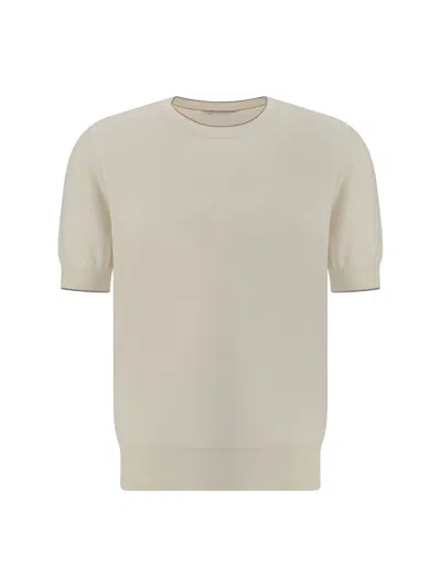 Brunello Cucinelli Men Cotton T-shirt In White