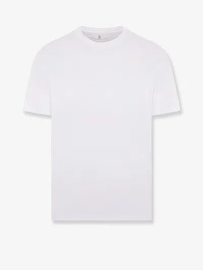 Brunello Cucinelli Men Cotton T-shirt In White
