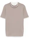 Brunello Cucinelli T-shirt With Layered Design In Multicolor