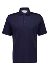 Brunello Cucinelli Shirt With Polo Collar And Short Sleeves In Blue