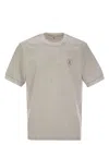 Brunello Cucinelli Men Cotton T-shirt With Printed Logo In Light Grey