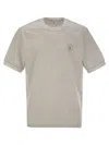 Brunello Cucinelli Men Cotton T-shirt With Printed Logo In Multicolor