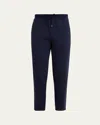 Brunello Cucinelli Cashmere English Rib Knit Joggers In Navy